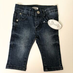 Frenchie Mini Couture denim jeans 6 mo new